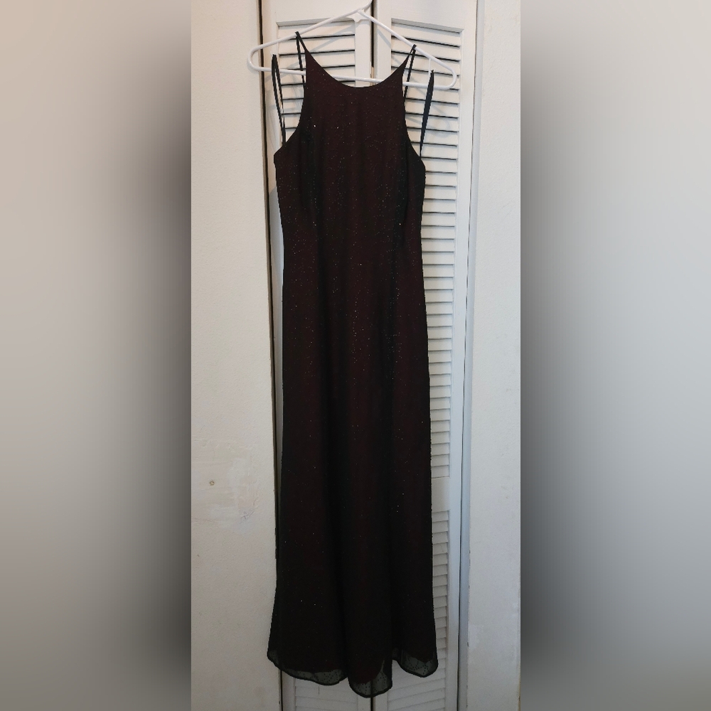 Red And Black Halter Maxi Dress for Formal Occasions